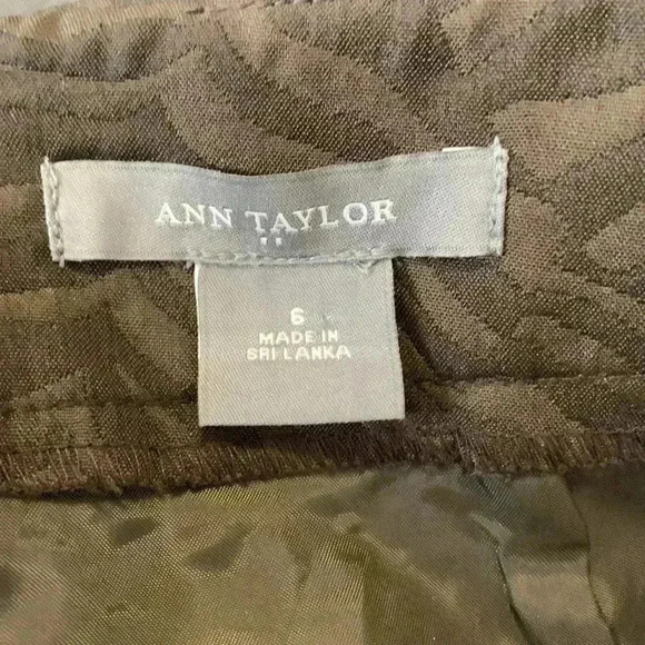 Ann Taylor NWOT A Line  Midi Skirt Textured Chocolate Brown - Picture 5 of 6